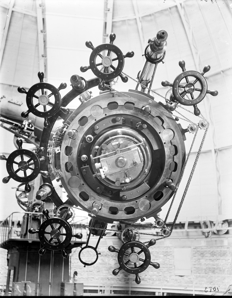 A historic image of the backend of the Great Refractor