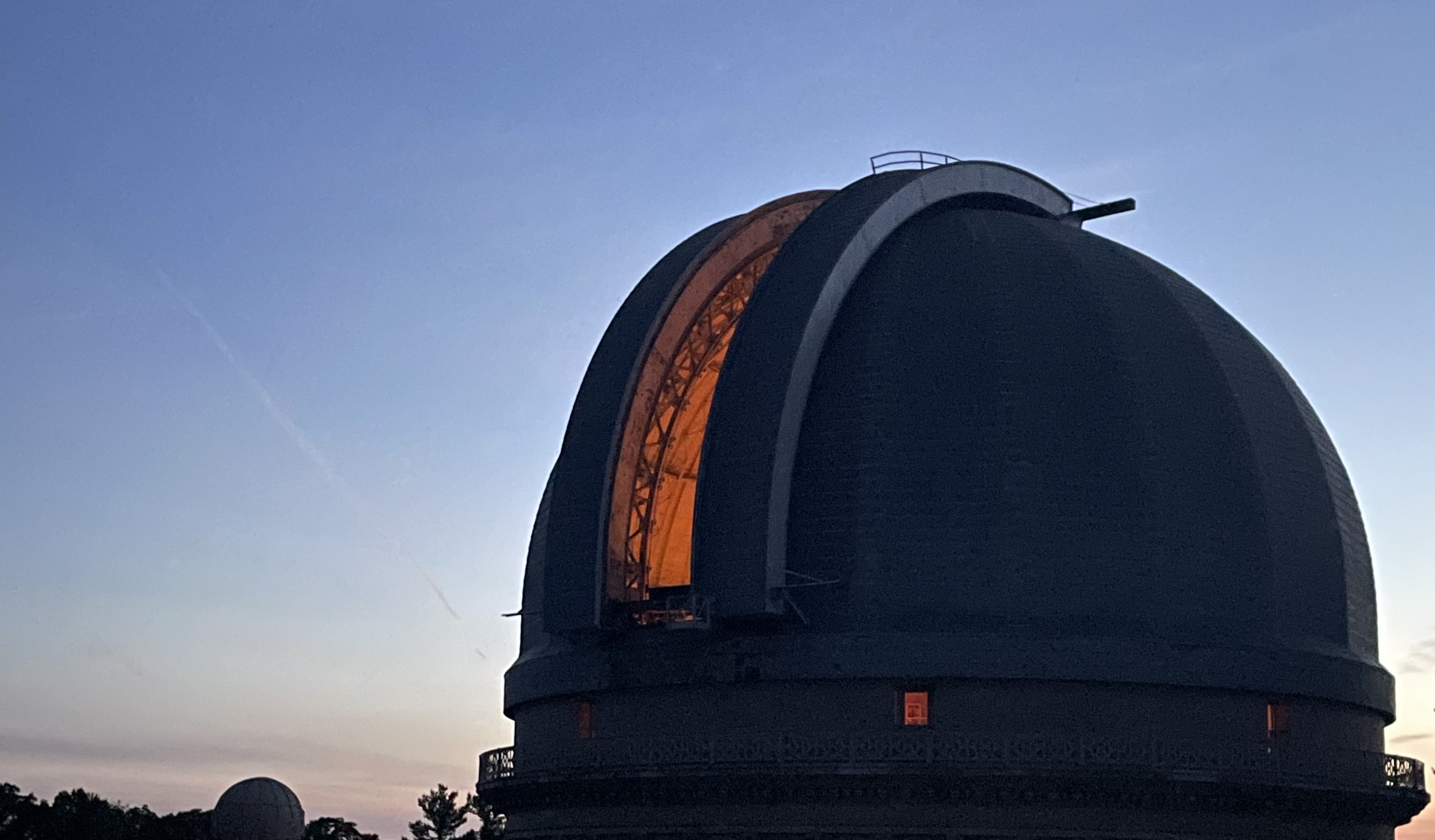 The Great Refractor dome at sunset